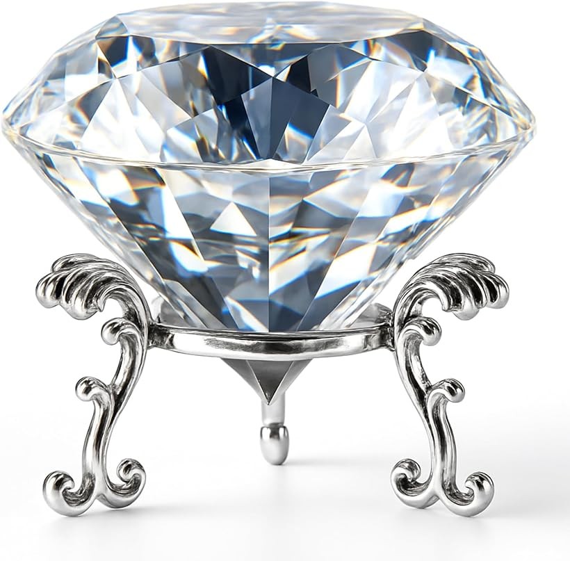 楽天市場】クリスタル 台座付き ダイヤモンド 宝石 クリア 置物 文鎮