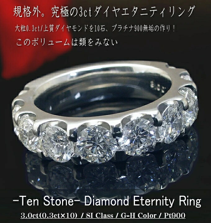 楽天市場】3.0ct 3カラット ダイヤモンド エタニティリング ダイヤ