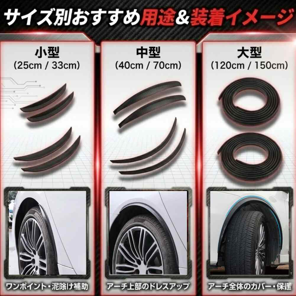 楽天市場】オーバーフェンダー 汎用 カーボン フェンダーモール 70cm 2