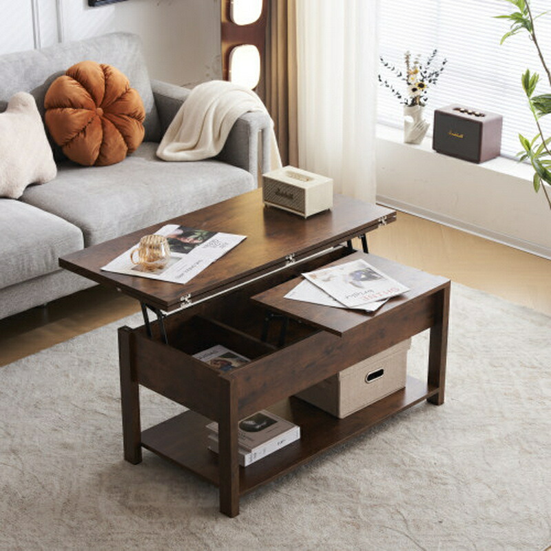楽天市場】テーブル ローテーブル 収納付き センターテーブル 天板昇降
