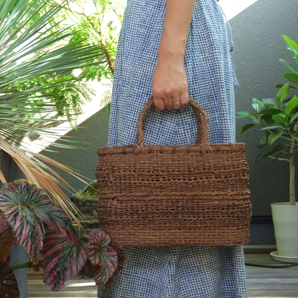 楽天市場】純国産 山葡萄かごバッグ 重ね重ね変わり棚編み : おまめ