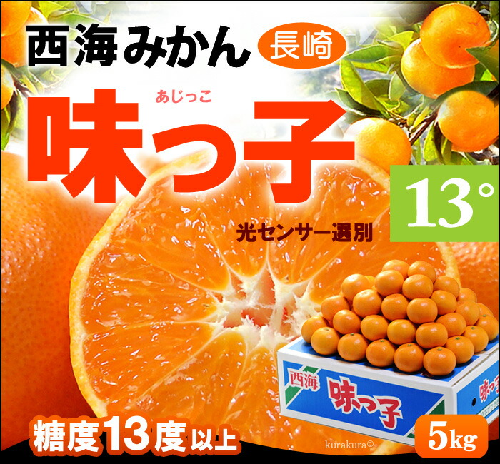 楽天市場】西海みかん 味っ子 みかん (5kg) 長崎産 秀品 SS～M 秀 甘い
