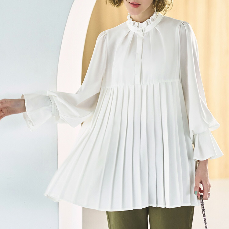 プリーツプルオーバーブラウス「T1229」