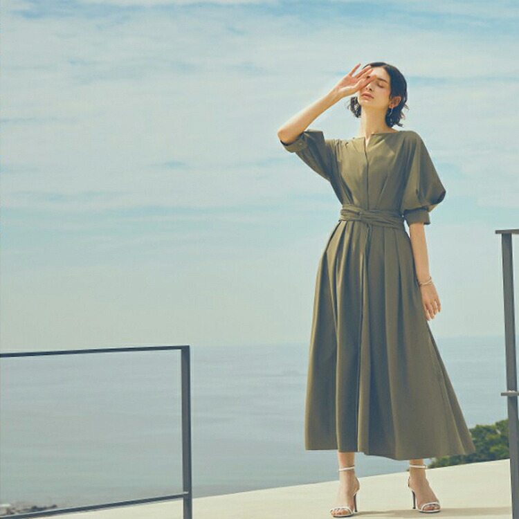 2wayクロスベルトタックワンピース「CU1019」-RUIRUE BOUTIQUE