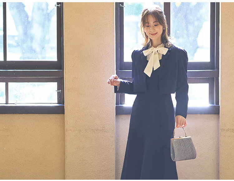 クロップドテーラードジャケット＆マーメイドワンピーススーツ「SU1189」