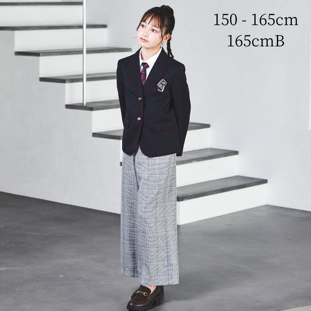 グレンチェックワイドパンツスーツ (8401-2500) 150 160 165cm 165B