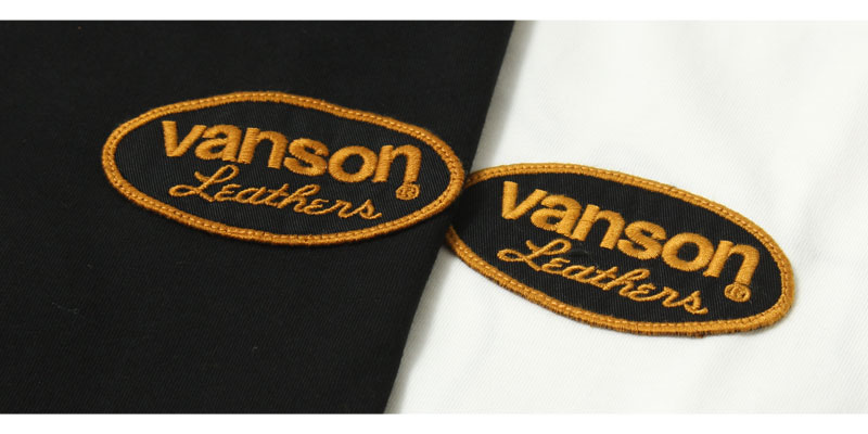 VANSON(バンソン) スカルボーン刺繍&ロゴプリント天竺ロンT / NVLT