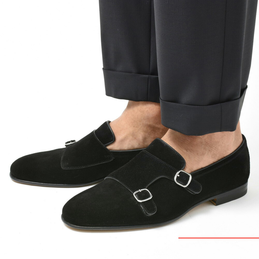 SANTONI（サントーニ）カーフスエードダブルモンクストラップ