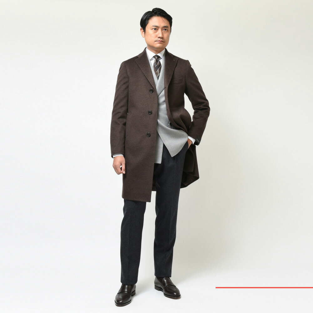 TAGLIATORE（タリアトーレ）カシミアフランネルチェスターフィールド