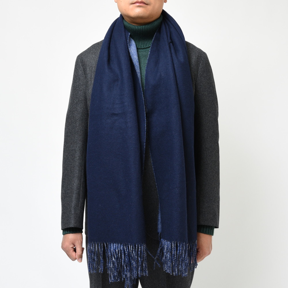 THROW（スロー）OLIVER ウールカシミヤダブルフェイスグレンチェック