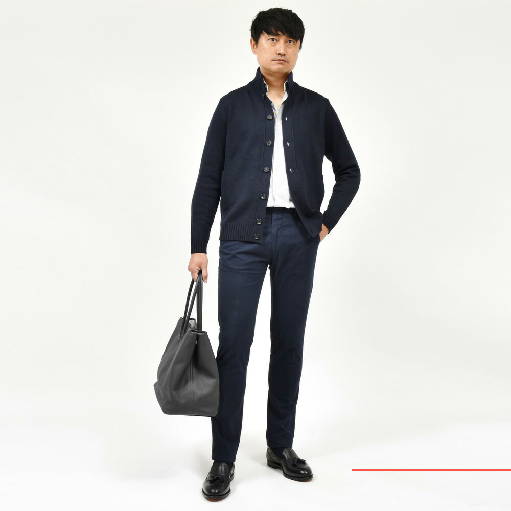 ZANONE（ザノーネ）5ゲージウールスタンドカラーニットカーディガン