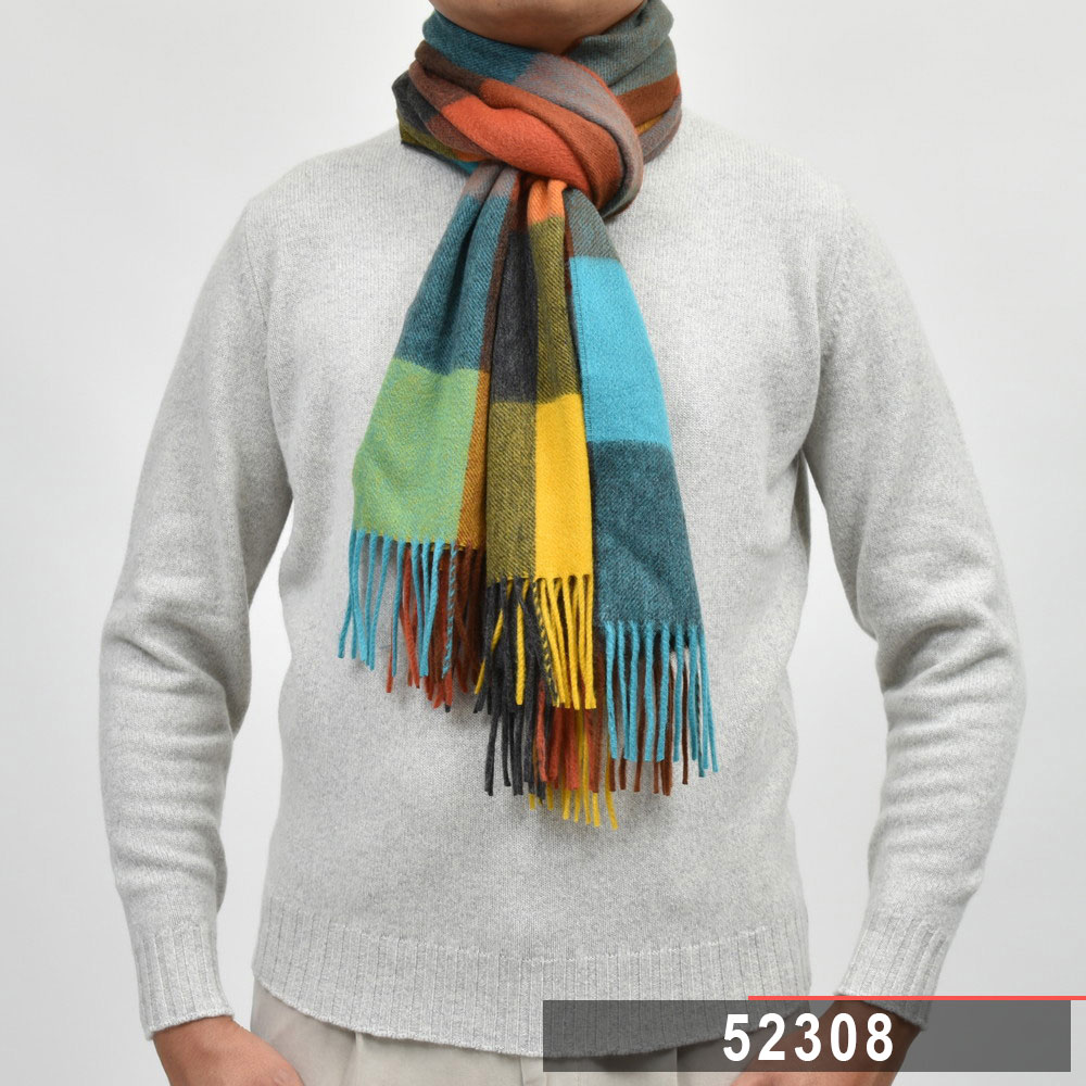 Joshua Ellis（ジョシュア エリス）カシミアチェック中判マフラー 50