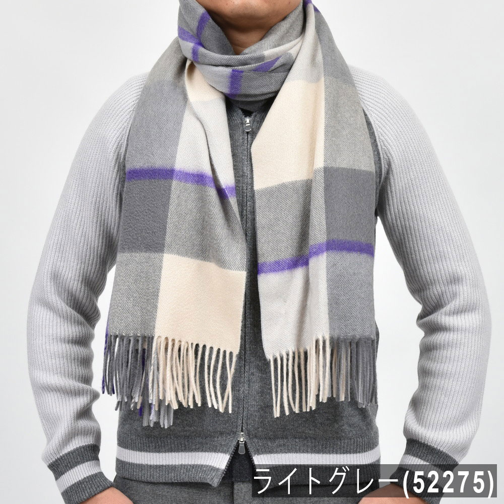 Joshua Ellis（ジョシュア エリス）カシミアチェック大判ストール 70