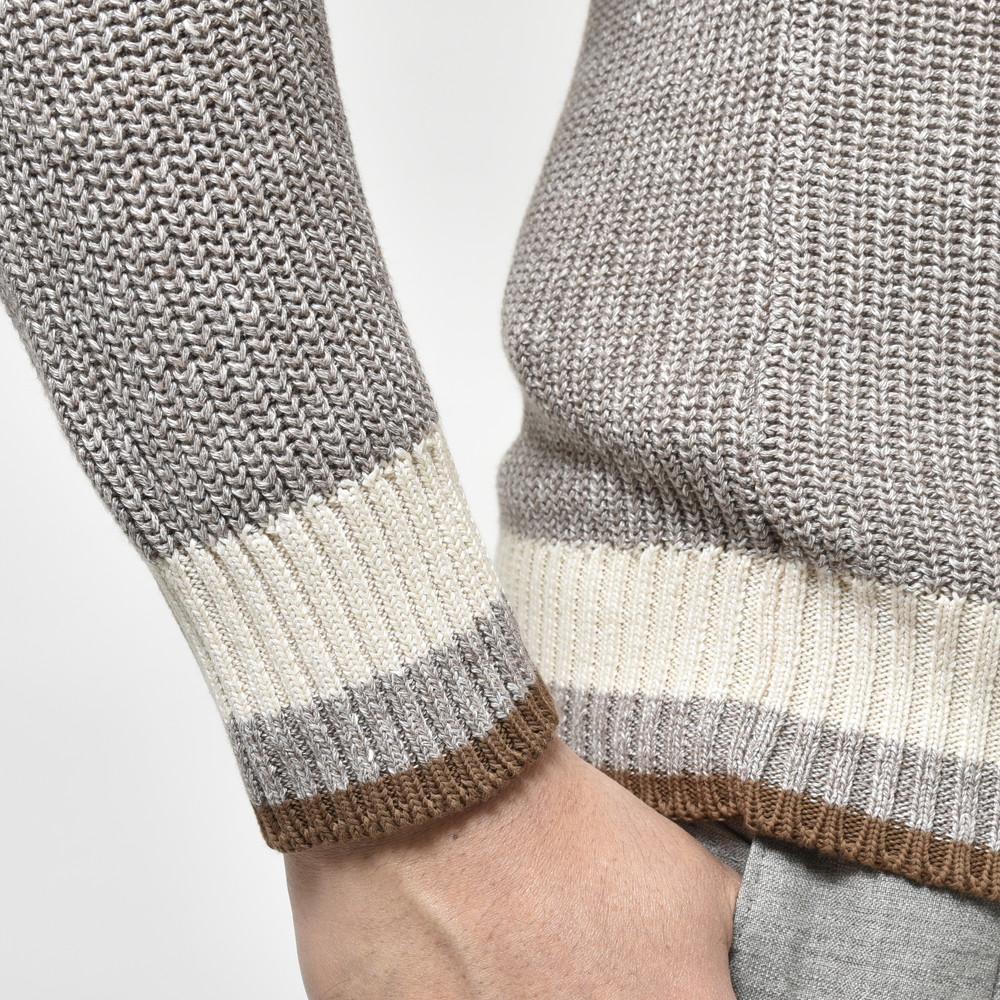 GRAN SASSO（グランサッソ）ローゲージリネンコットンVネックチルデン