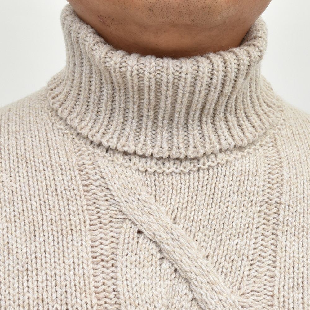 ZANONE（ザノーネ）ミドルゲージウールケーブルタートルネックニット