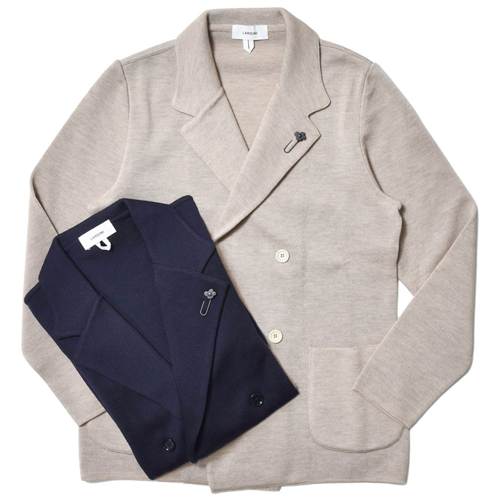 LARDINI（ラルディーニ）ウールミラノリブダブルニットジャケット