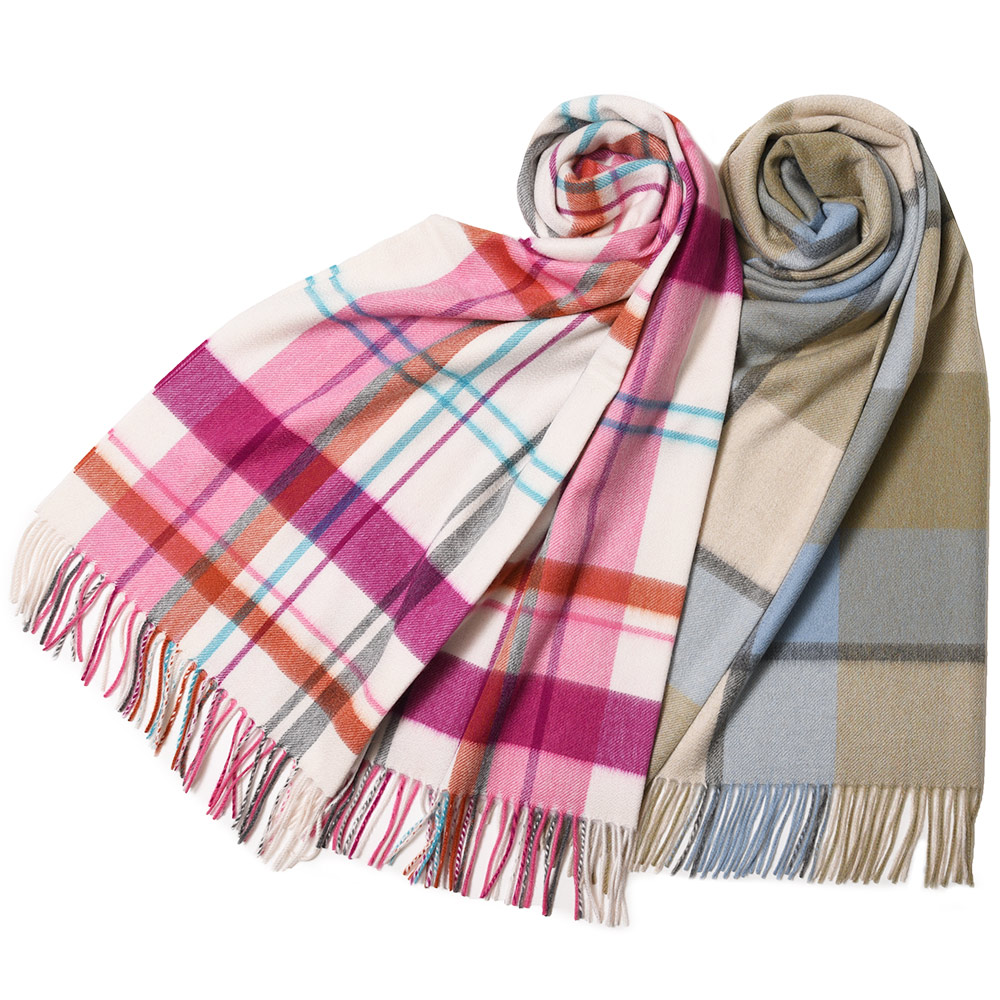 Joshua Ellis（ジョシュア エリス）カシミアチェック大判ストール