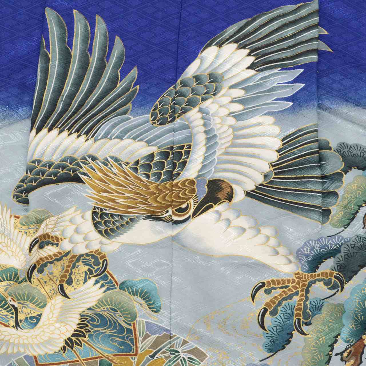 10%OFF☆P10倍／七五三 男の子 5歳 2点セット 化繊 着物 羽織 美品