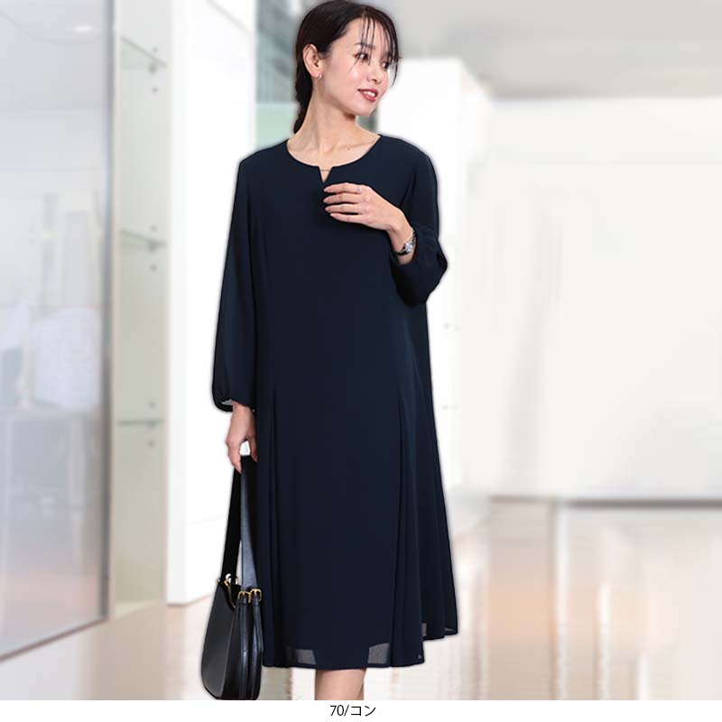 楽天市場】【セールL〜5L】Aライン ワンピース ひざ下丈 きれいめ 水玉