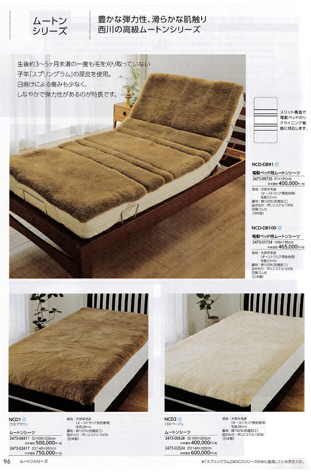 楽天市場】西川 ムートンシーツ NCD2 シングルサイズ 100×200cm