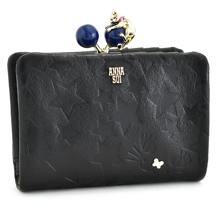 楽天市場】アナスイ 財布 二つ折り財布 がま口財布 黒(ブラック) ANNA