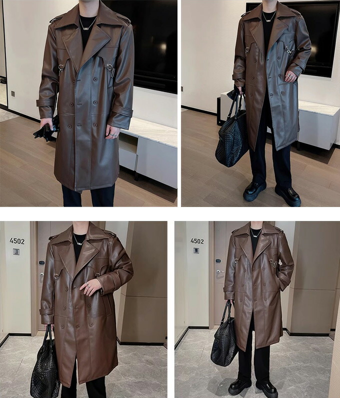 楽天市場】レザーコート チェスターコート メンズ PU レザージャケット