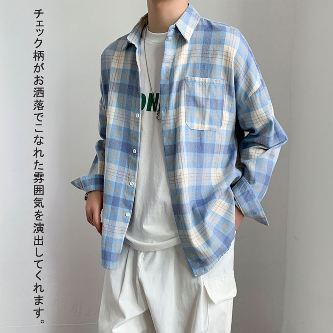 楽天市場】チェックシャツ メンズ 長袖シャツ チェック柄 シャツ