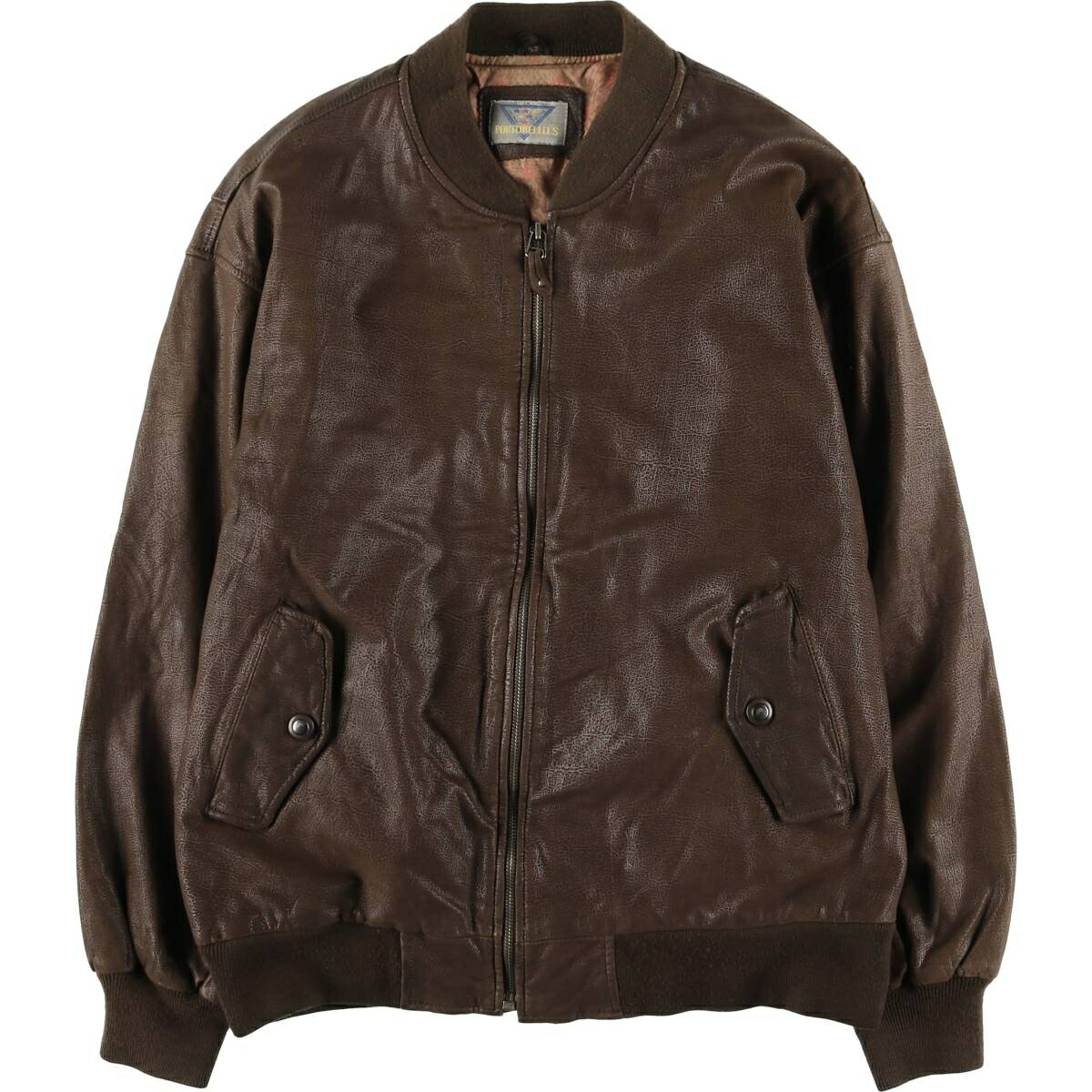 古着 PORTOBELLOS 中綿入り レザーブルゾン イタリア製 メンズXL相当