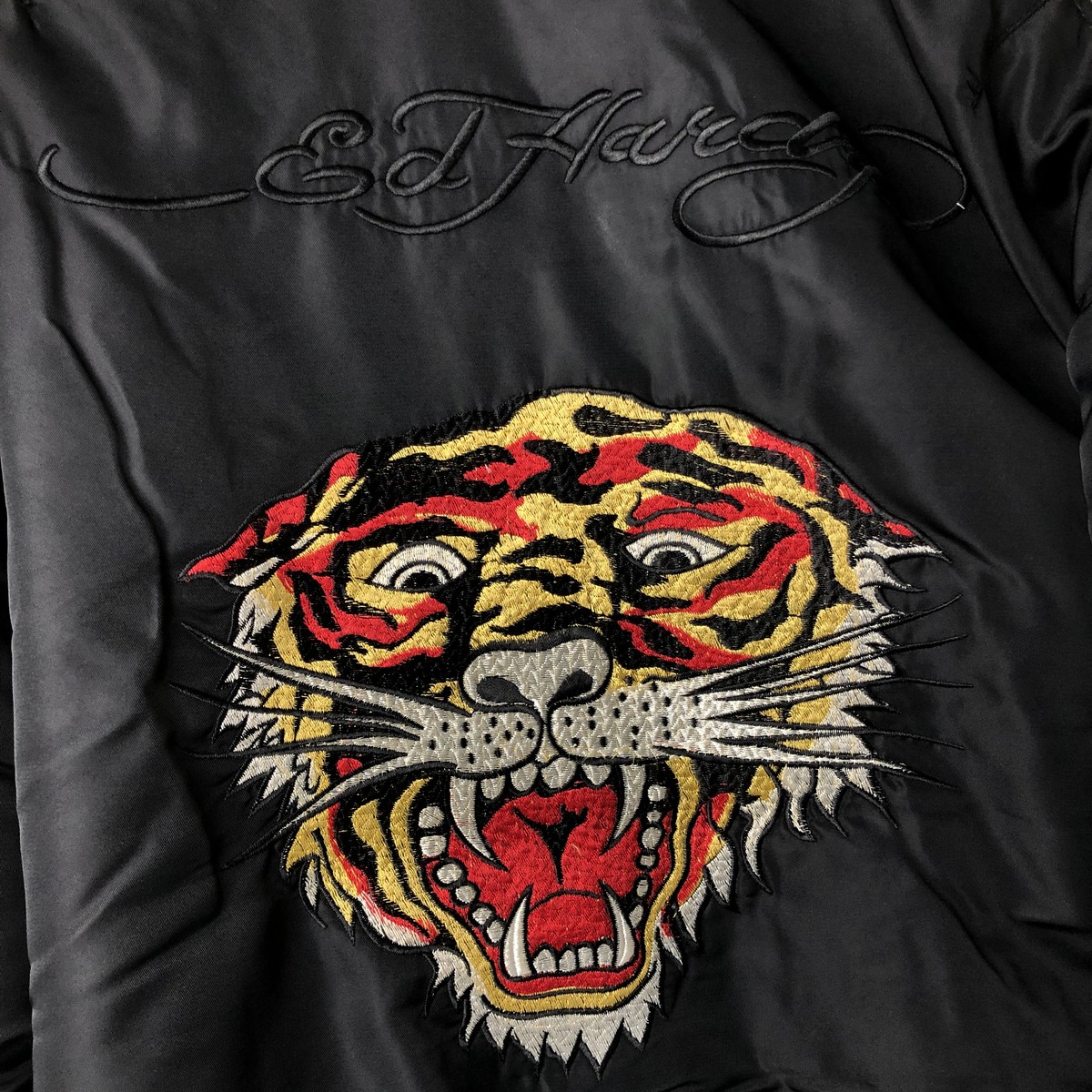 古着 エドハーディー Ed Hardy MA-1タイプ アニマル柄 花柄 ミリタリー