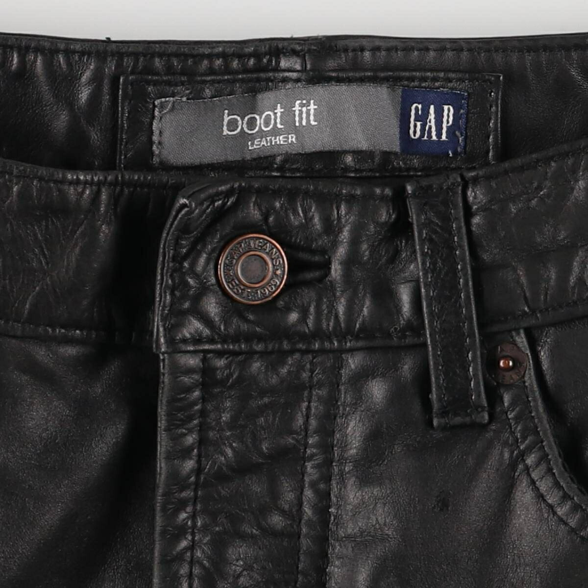 古着 ギャップ GAP BOOT FIT 本革レザーパンツ メンズw32相当