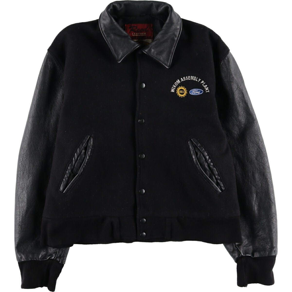 古着 80～90年代 Reed Ford フォード 襟付き 袖革ウールボタン