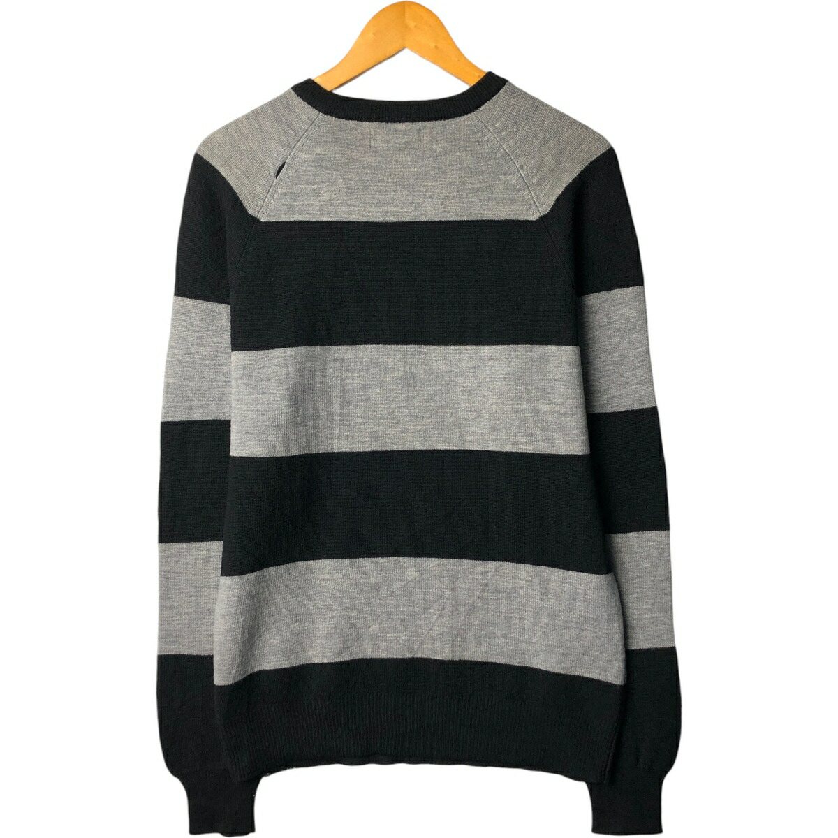 古着 フレッドペリー FRED PERRY ボーダー柄 Vネック ウールニット