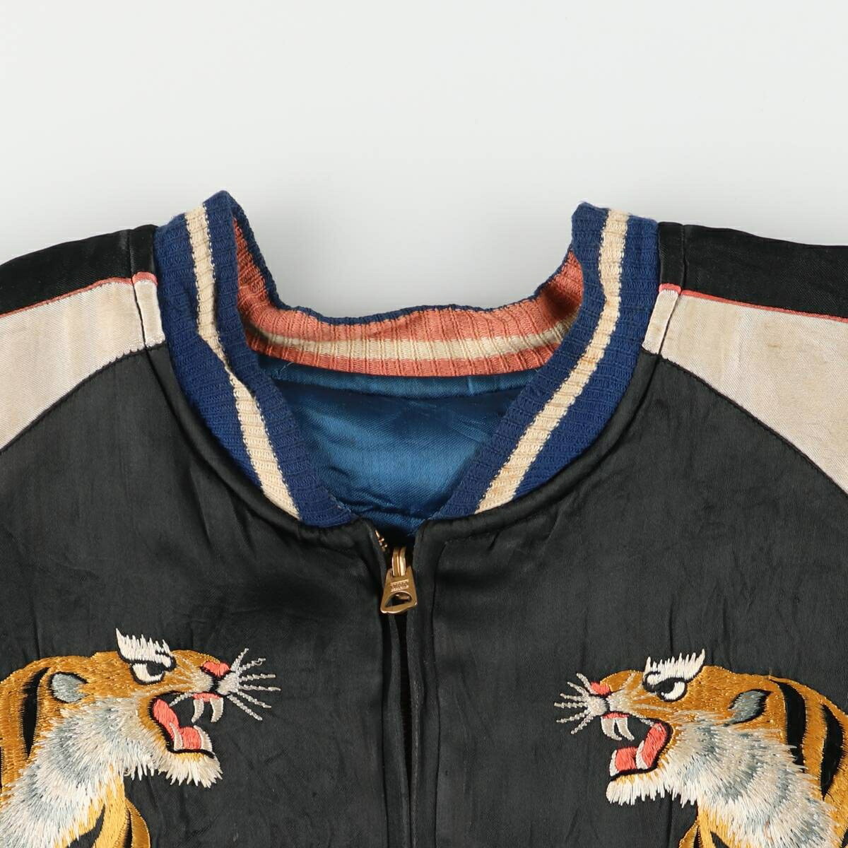 古着 50年代 UNKNOWN 虎柄 タイガー柄 リバーシブル 中綿入り
