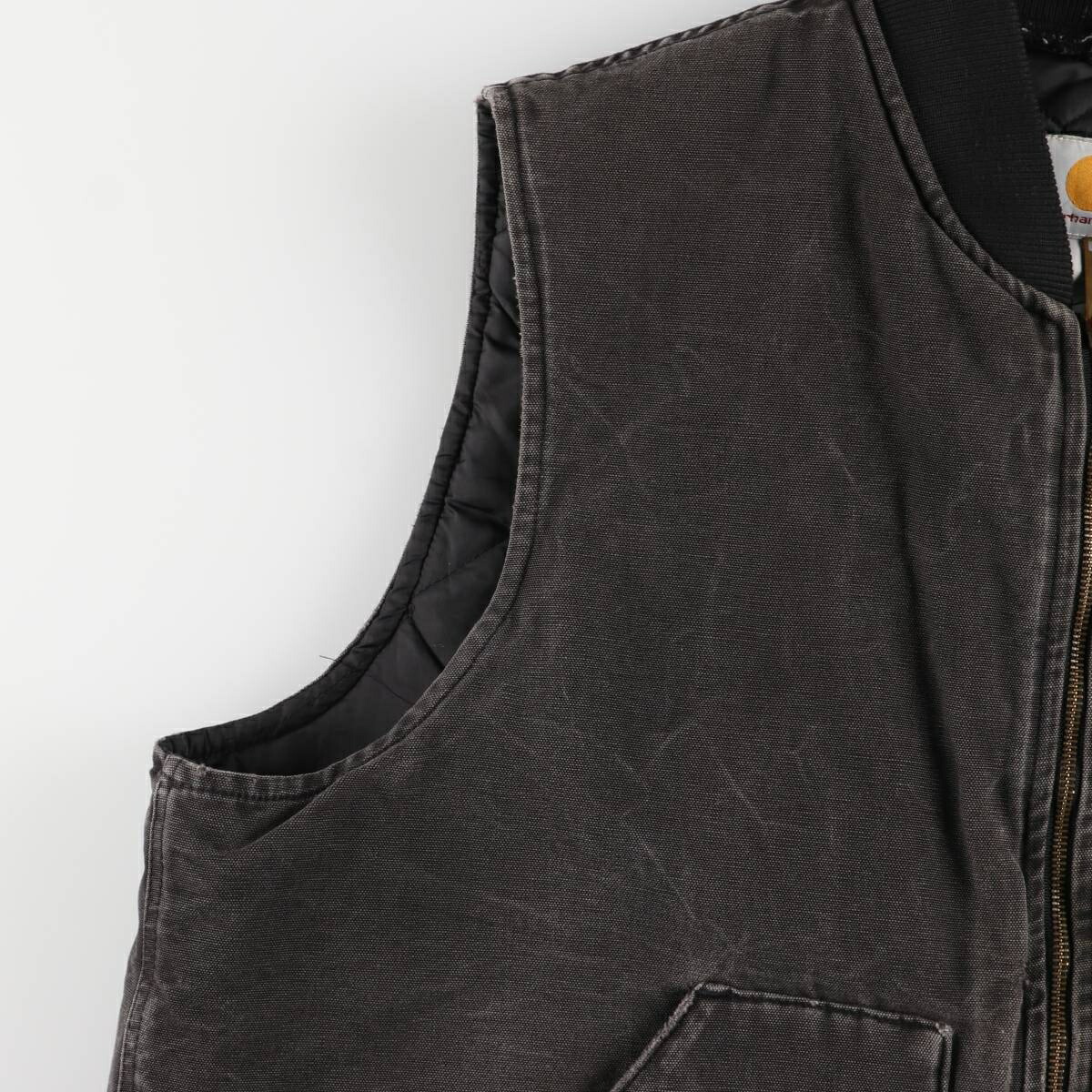 古着 カーハート Carhartt クラシックベスト 中綿入り 腰ゴム ダック