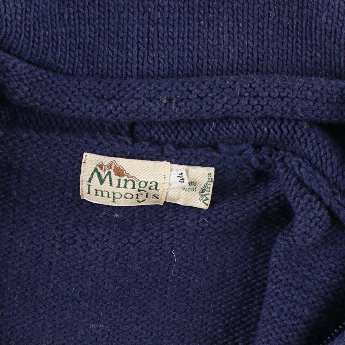 古着 Minga Imports 花柄 デイジー柄 エクアドルニットジップパーカー