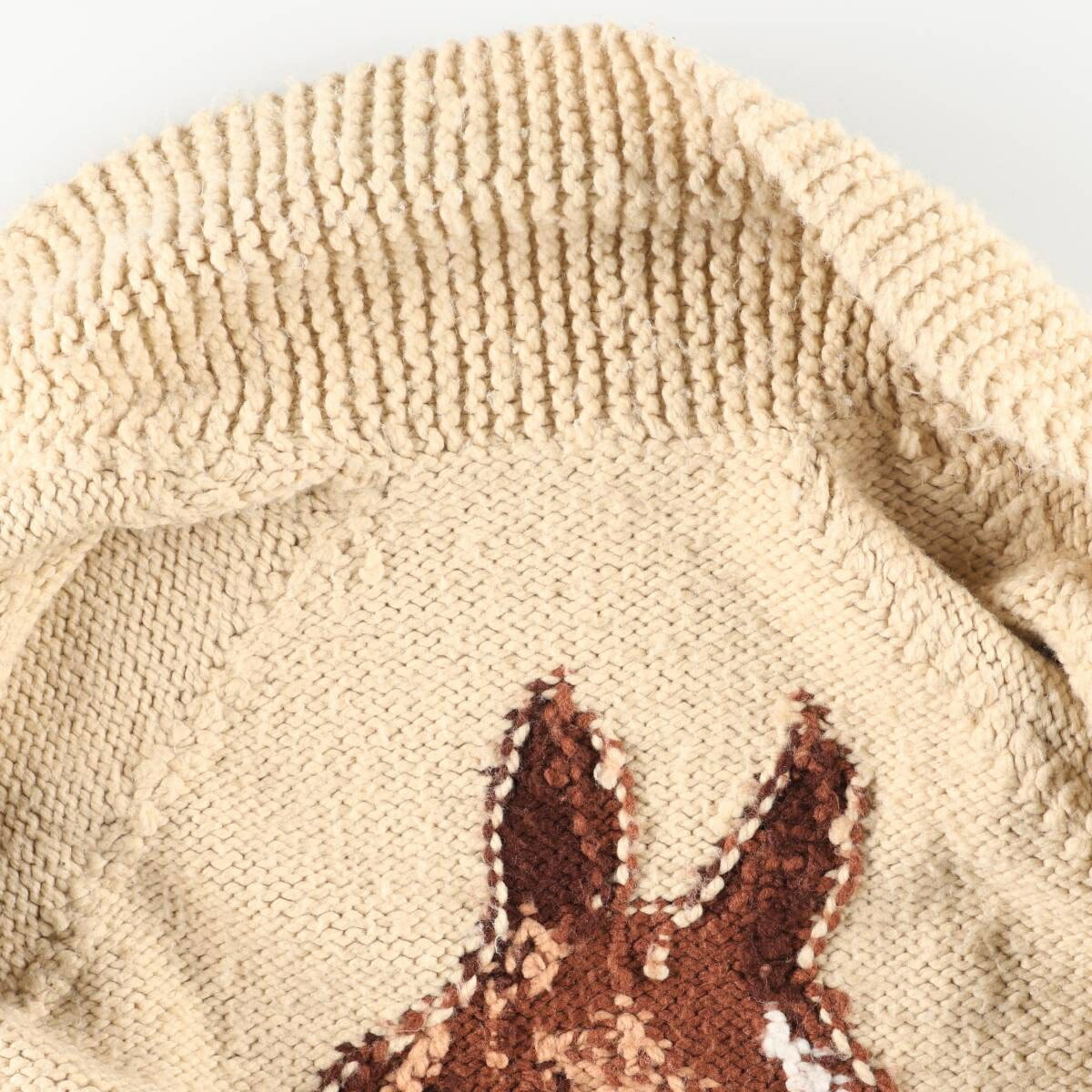 古着 70～80年代 UNKNOW 馬柄 カウチンセーター レディースM相当