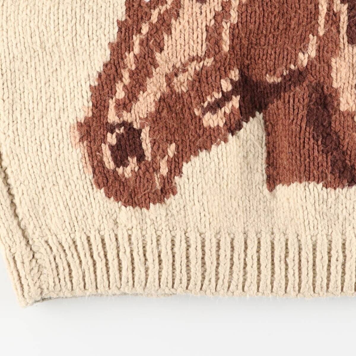 古着 70～80年代 UNKNOW 馬柄 カウチンセーター レディースM相当