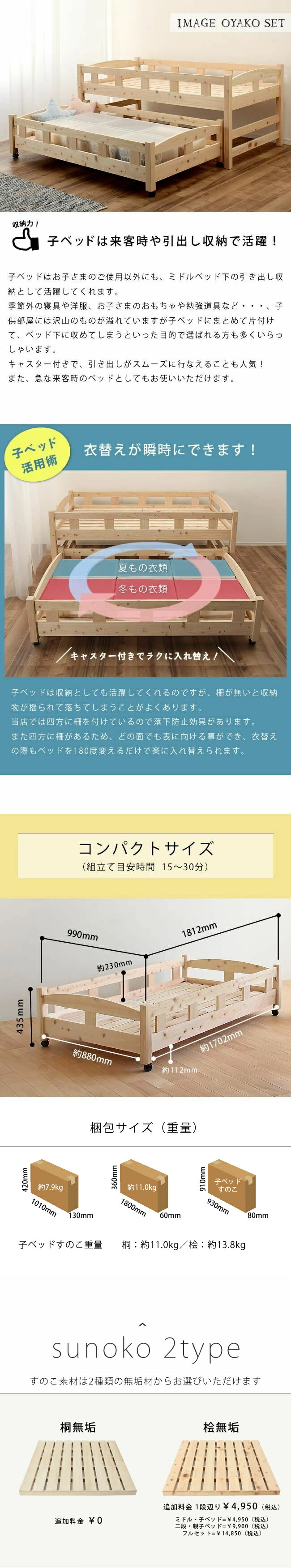 楽天市場】【3/11（9:59）まで5500円OFF！】国産ひのき 親子ベッド生活