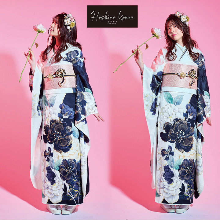 卒業式応援Point10倍 3/5迄)未仕立て 振袖 22点セット「星乃夢奈 白x