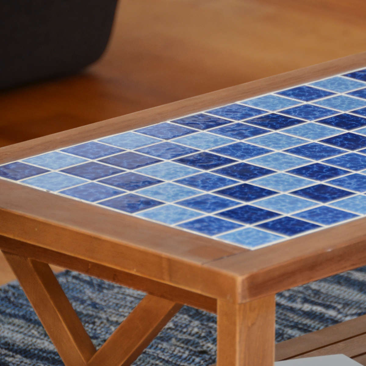 楽天市場】センターテーブル 幅90cm PUDDLE タイル 天然木 （ 送料無料