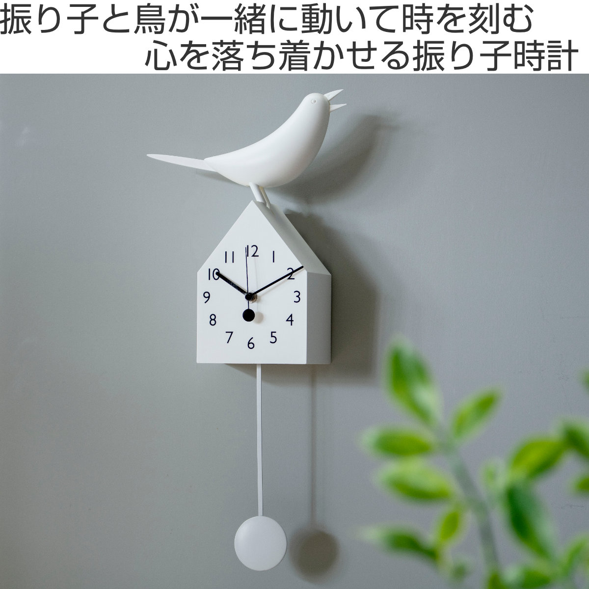 楽天市場】振り子時計 BLUEANT バードクロック ホワイト （ 送料無料