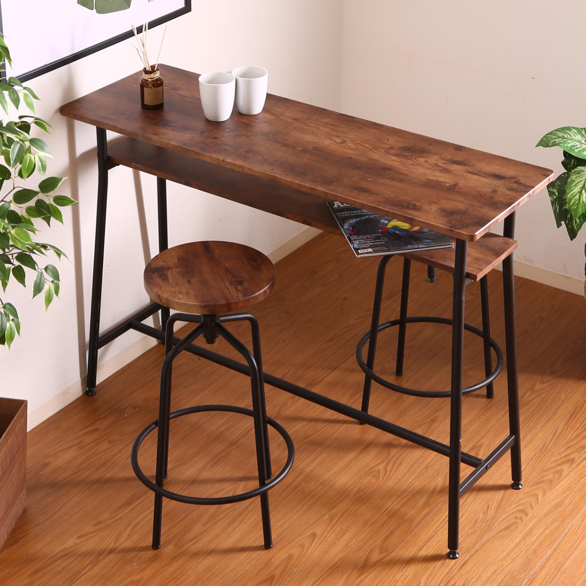 楽天市場】カウンターテーブル 幅120cm キッチンテーブル スチール脚