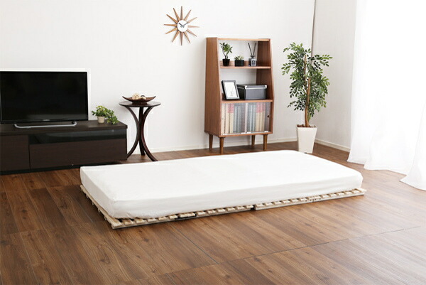 楽天市場】すのこベッド セミダブル 2つ折り式 桐 桐すのこ セミダブル