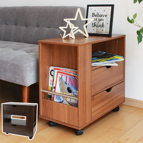 楽天市場】サイドテーブル 幅50cm 木製 ワゴン キャスター付き ソファ