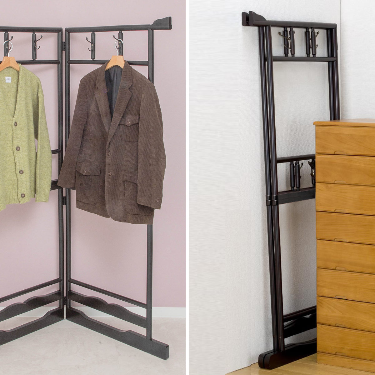 楽天市場】衣桁 2段 木製 和装ハンガーラック 高さ172.5cm （ 送料無料