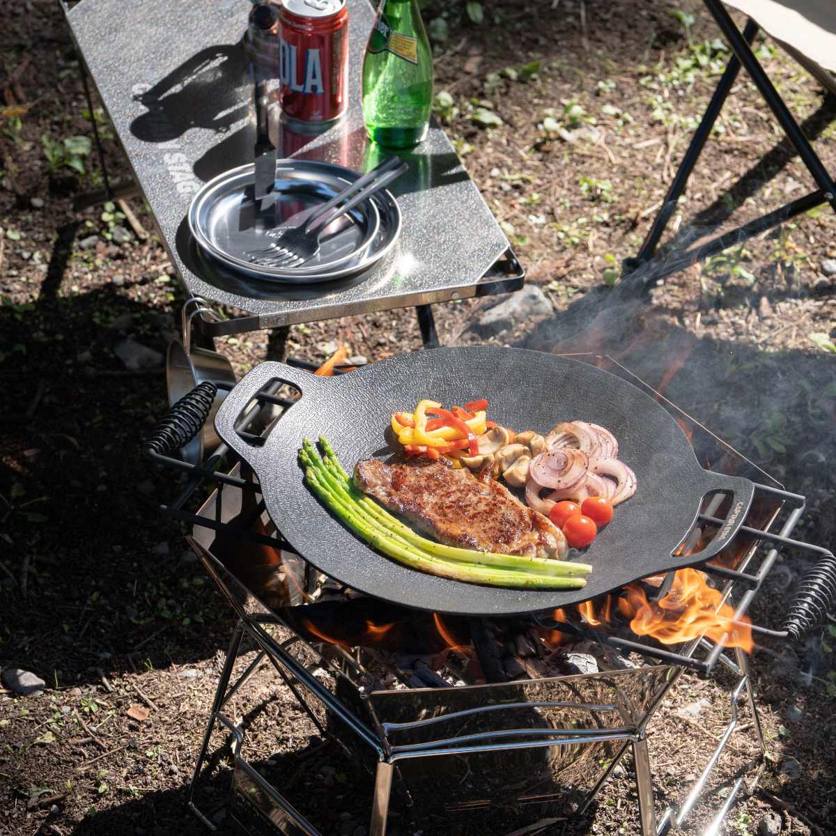 楽天市場】グリドル 34cm ラウンド グリルプレート キャプテンスタッグ