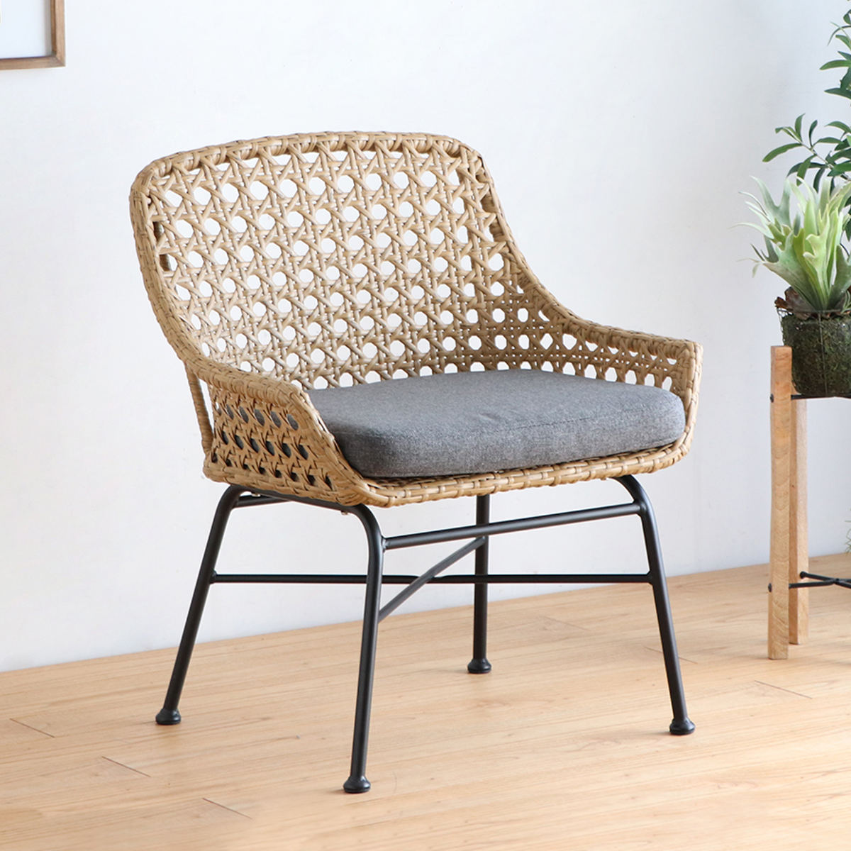 楽天市場】リゾネア ベンチソファ 1人掛け 座面高44cm ラタン調 軽量