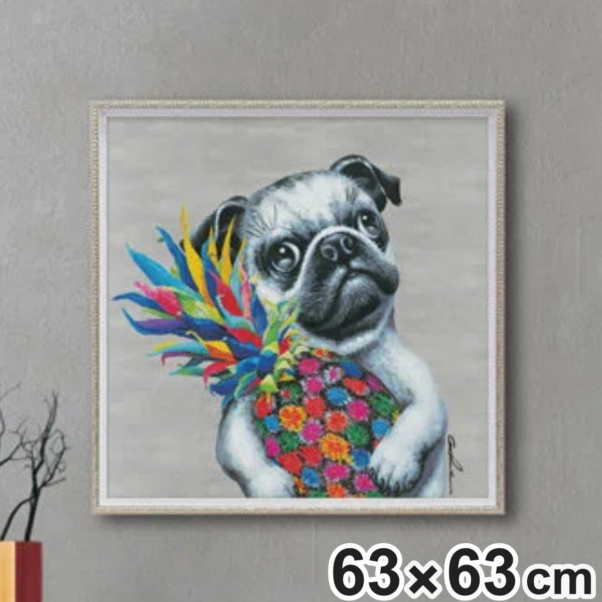 楽天市場】アートパネル オイルペイントアート 『カウ グラス』 63