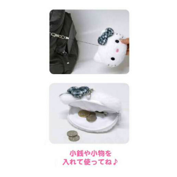 サンリオ ハローキティ 千鳥格子シリーズ フェイスパスケース ピンク