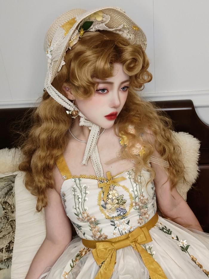 楽天市場】中世の貴族風 巻き毛 ゴールドブラウン髪 フルウィッグ